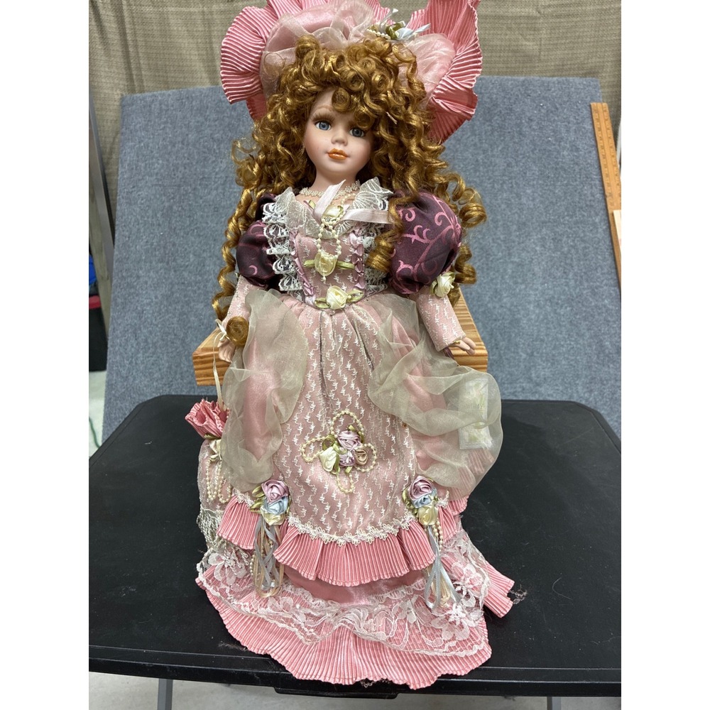 Cathay Collection Carria Limited Edition Porcelain Victorian Doll Pink 20 Inch
